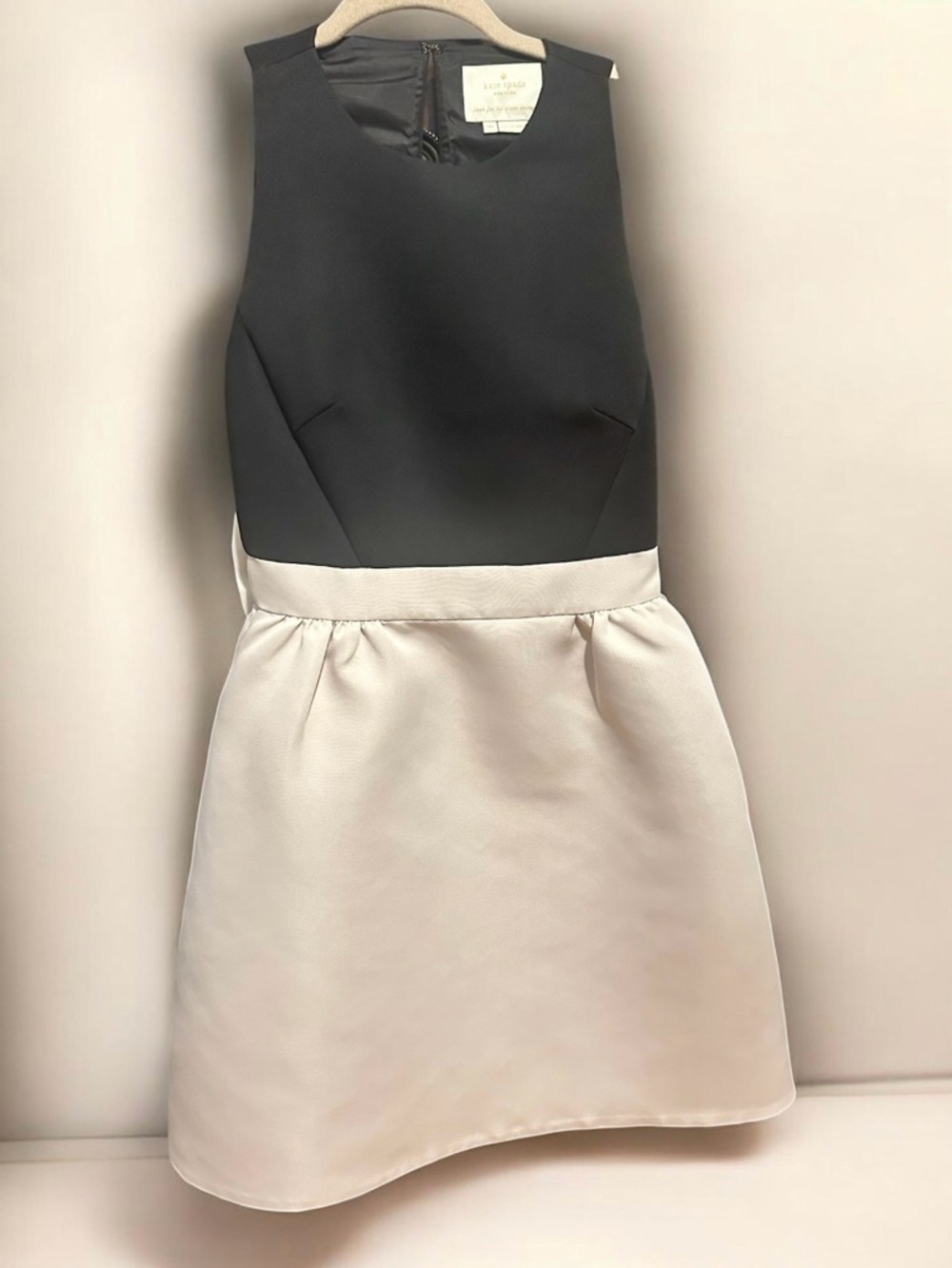 kate spade Black and Cream Sleeveless Mini Dress